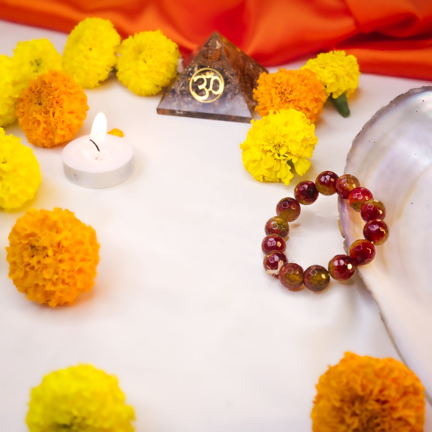 Natural Watermelon Tourmaline Crystal Bracelet