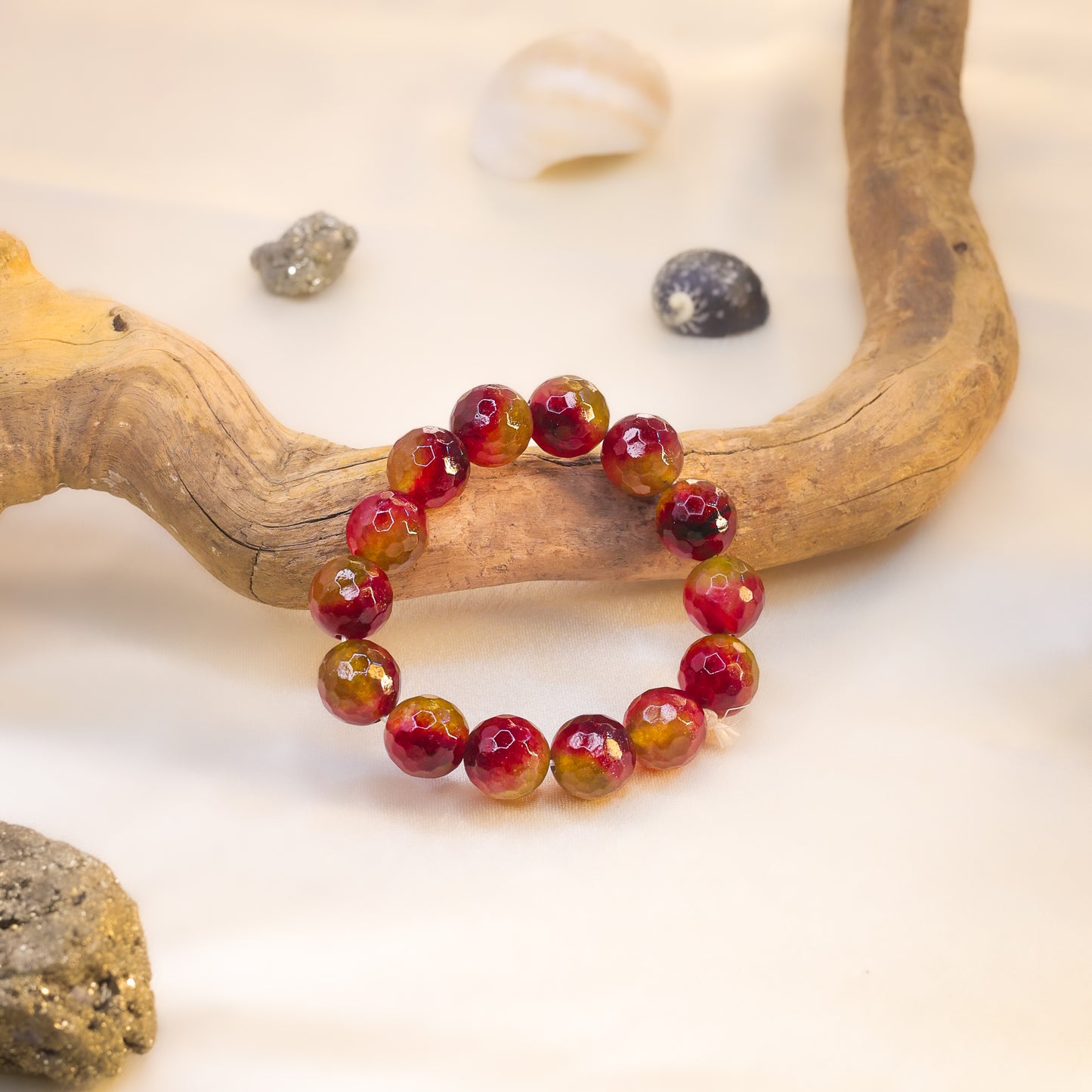 Natural Watermelon Tourmaline Crystal Bracelet