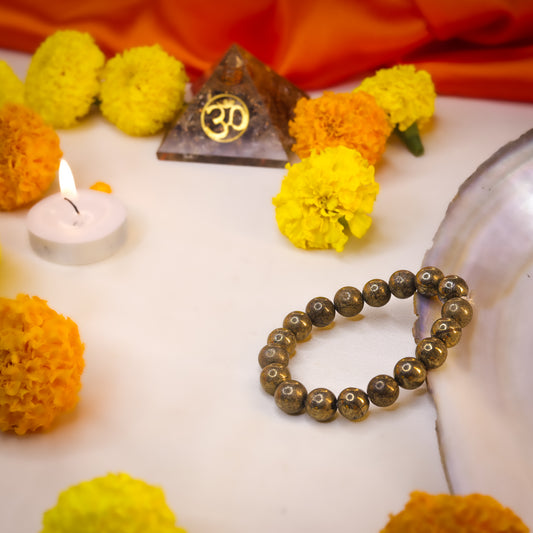 Natural Raw Pyrite Crystal Bracelet