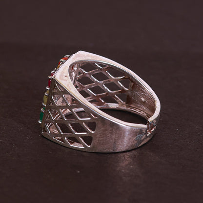 Nava Ratna Gents Ring (Silver)