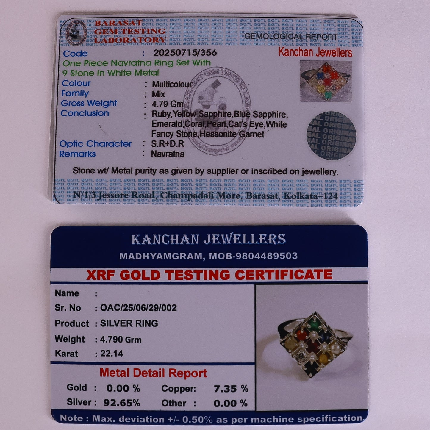 Nava Ratna Ladies Ring (Silver)