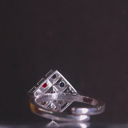 Nava Ratna Ladies Ring (Silver)